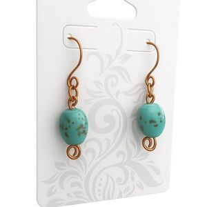 Turquoise and Copper Dangle Earrings